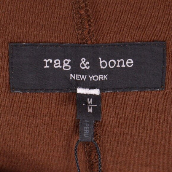 NEW rag & bone Mens Tee Shirt Medium Brown Short Sleeved Cotton Blend $98 - Picture 5 of 6